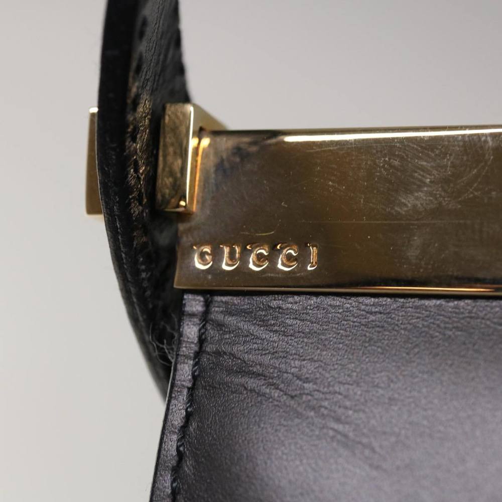 GUCCI Hand Bag Leather Black Auth yk10455 - Picture 8 of 16